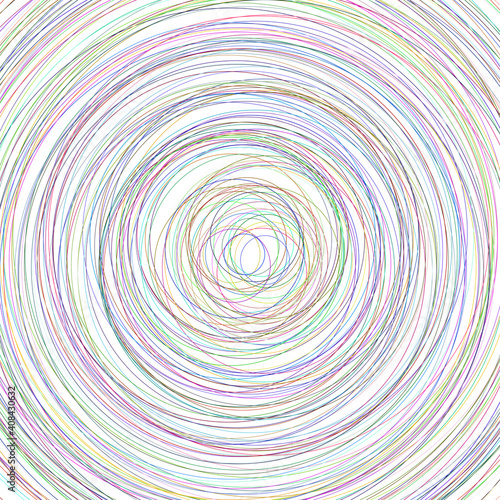 Abstract illustration of various color circles on white background