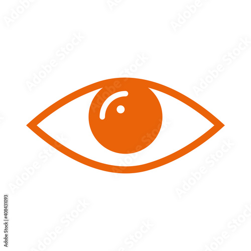 Auge - Icon, Symbol, Piktogramm, grafisches Element - Vektor - Kontur - orange