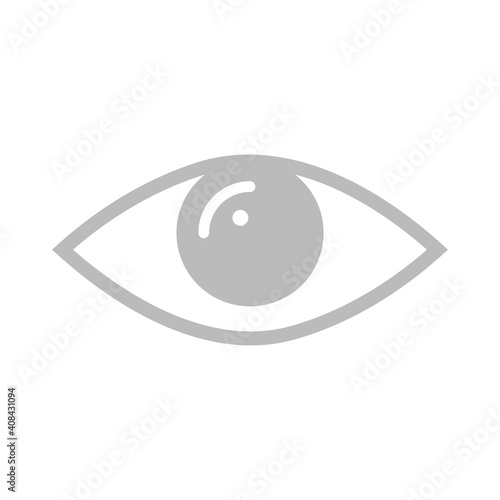 Auge - Icon, Symbol, Piktogramm, grafisches Element - Vektor - grau