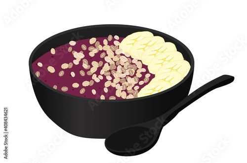 acai bowl with fruit and oat