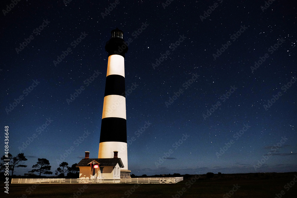 Bodie Island Lighthouse at night