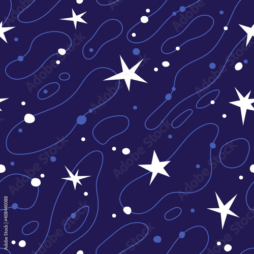 Vector seamless pattern with stars. Milky way illustration