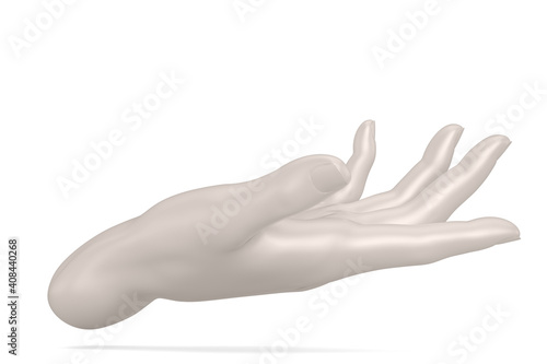 Abstract hand Isolated On White Background, 3D rendering. 3D illustration. © Holmessu