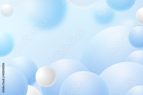Abstract realistic spheres background. Vector Illustration