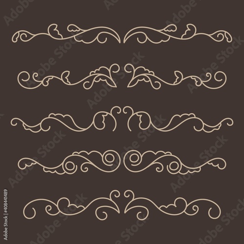 Ornamental fancy divider set. - Vector.