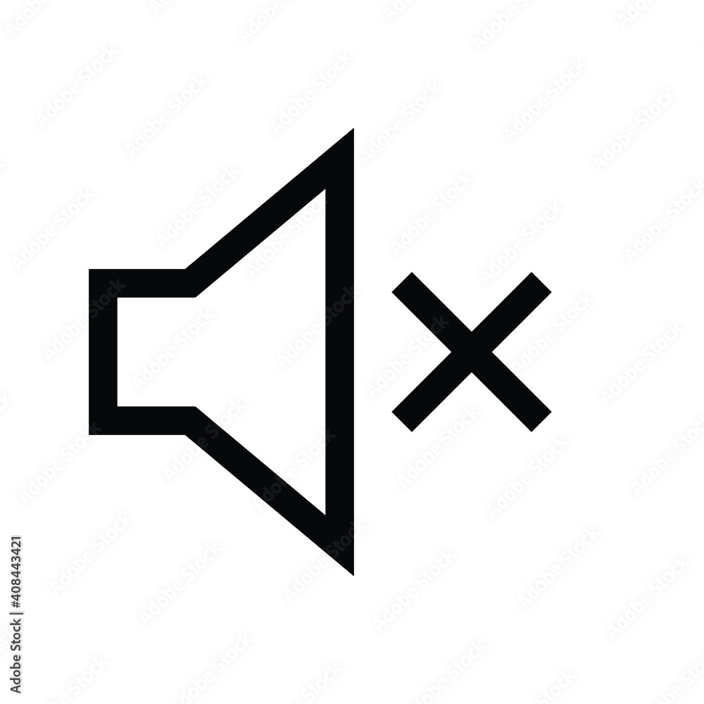mute icon, volume control vector mute icon, volume control vector