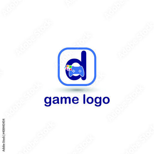 d initial letter with game console icon and pixel for gaming logo concept. game startup application © muhammad