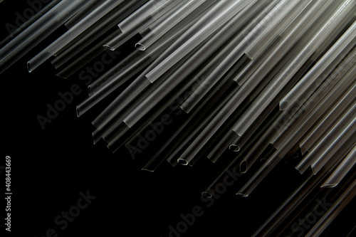 Close up of plastic drinking straw