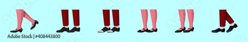 set of tap shoes cartoon icon design template with various models. vector illustration isolated on blue background