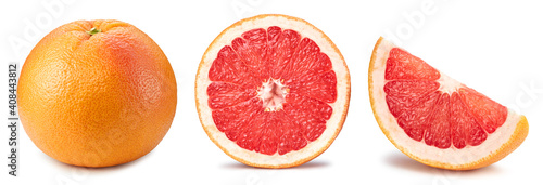 Grapefruit with clipping path isolated on a white background