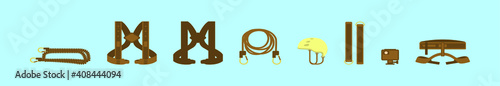 set of bungee jumping cartoon icon design template with various models. vector illustration isolated on blue background