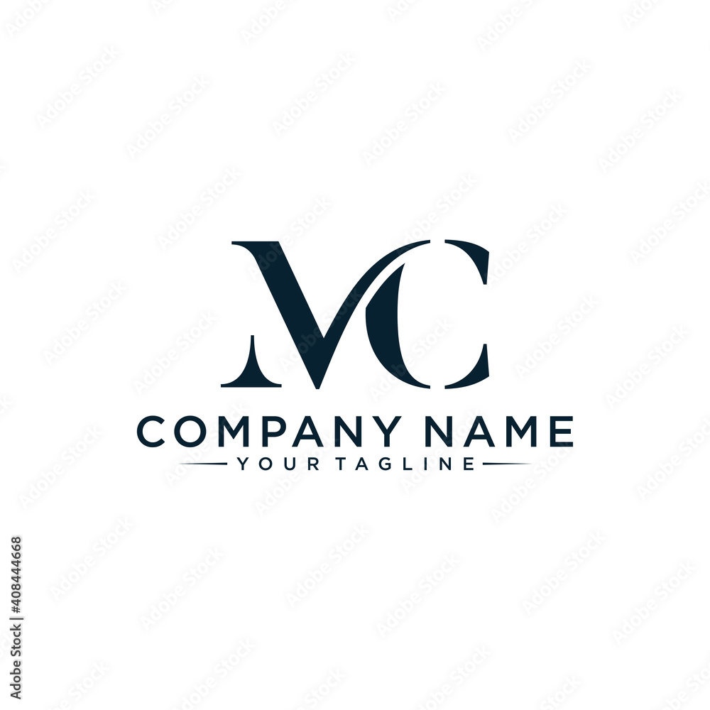 Initial Letter MC Logo designs - obrazy, fototapety, plakaty 