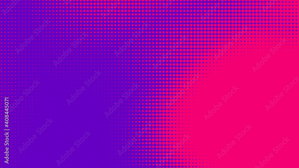 Dots halftone purple pink color pattern gradient texture with technology digital background. Pop art comics with nature graphic design. Dots halftone purple pink color pattern gradient texture with technology digital background. Pop art comics with nature graphic design.