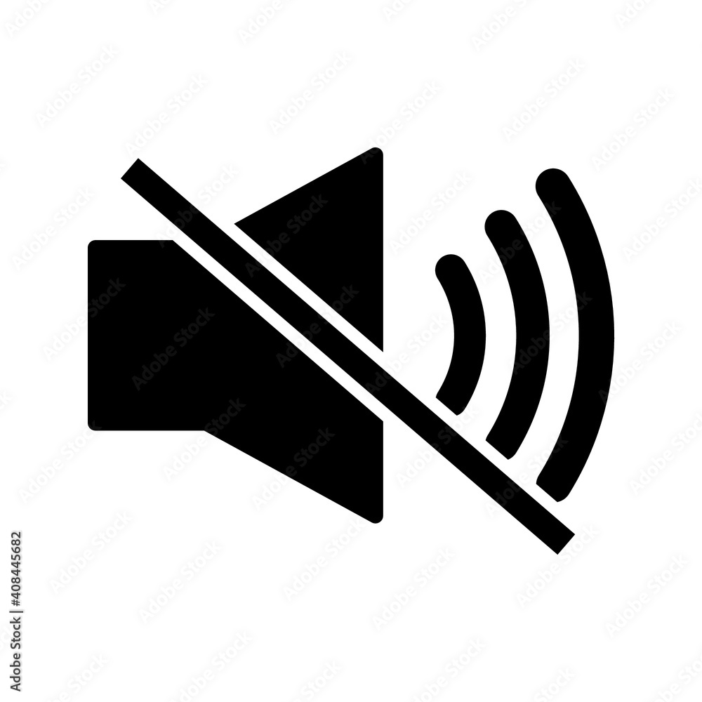 Sound off vector icon. Mute button speaker on white background. eps 10 Sound off vector icon. Mute button speaker on white background. eps 10