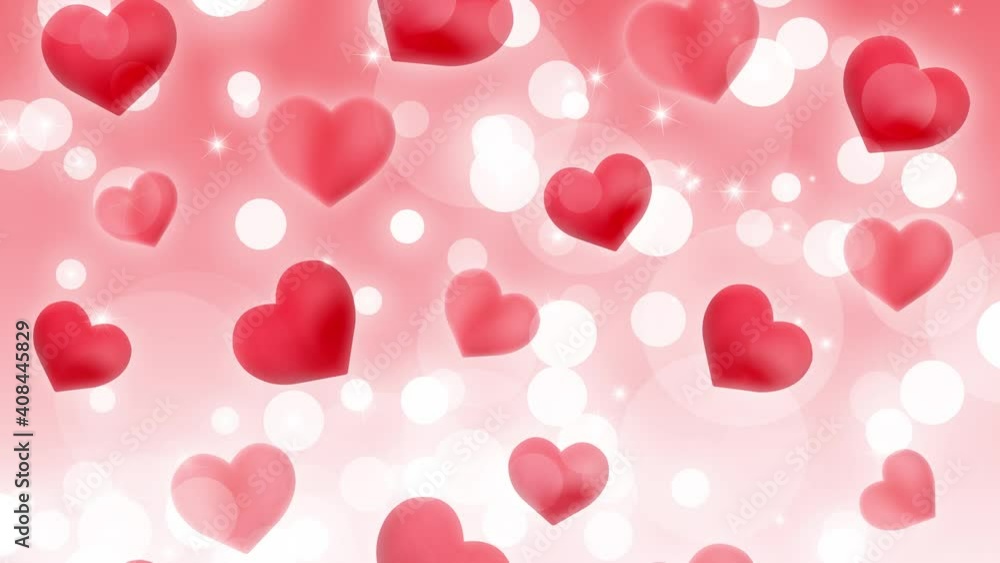 Hearts and bokeh loop background, animation 4K, motion graphics, Valentine's Day Hearts and bokeh loop background, animation 4K, motion graphics, Valentine's Day