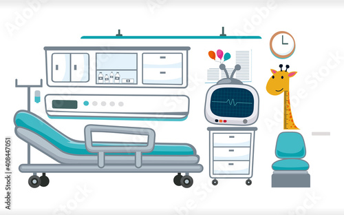 Hospital Room Vector Illustration Backround