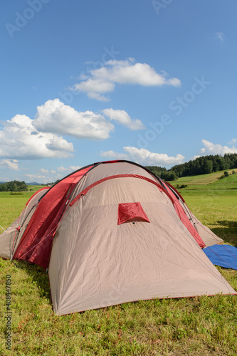 Ense Tent In A Quiet Landscape For A Relaxing Holiday