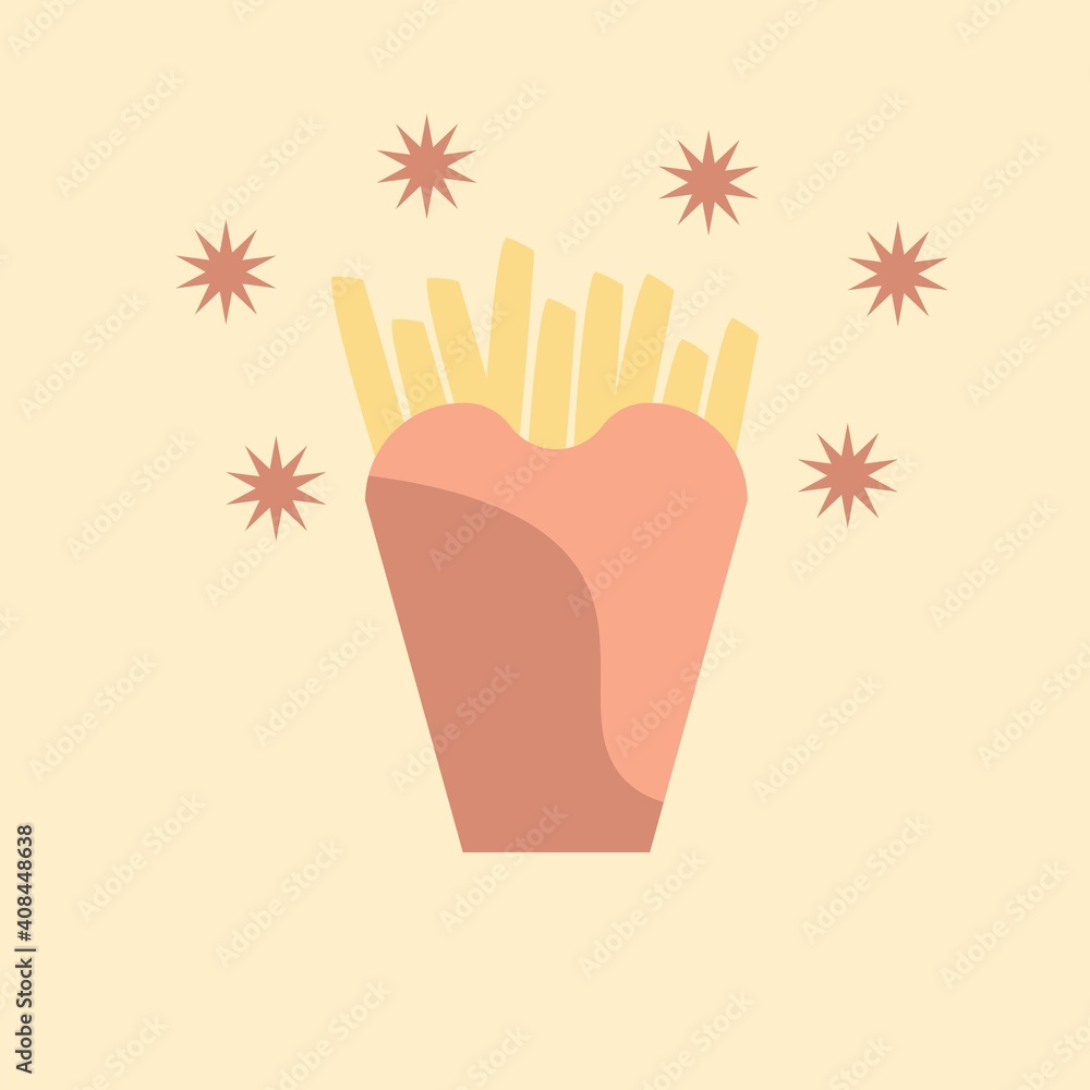 Vector of french fries design. Can be use for icon or symbol Vector of french fries design. Can be use for icon or symbol