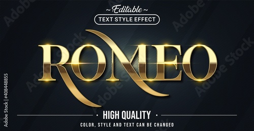Editable text style effect - Romeo text style theme.