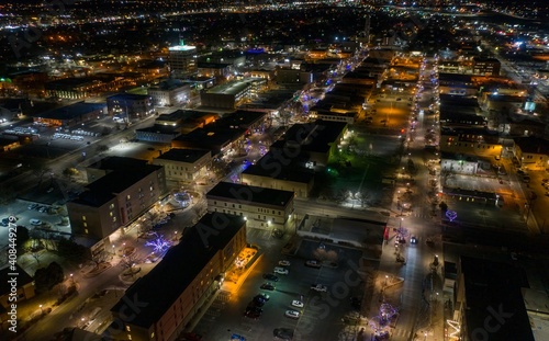 Aerial View of Christmas Lights in Grand Junction, Colorado at Dusk © Jacob