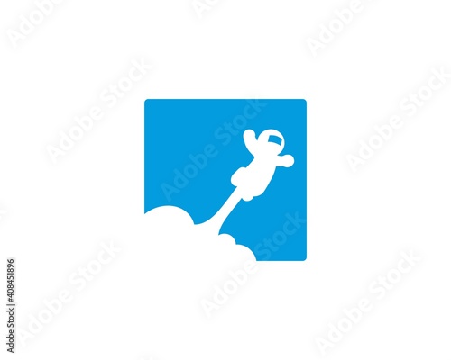 astronaut jumping vector