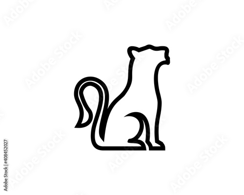 line lioness silhouette vector logo