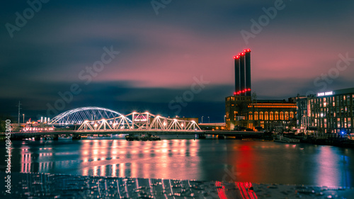 bridge over the providence riverat night