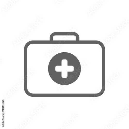 First Aid Kit Icon Vector Illustration. Emergency first aid icon. Medical Kit Icon. medical bag icon.