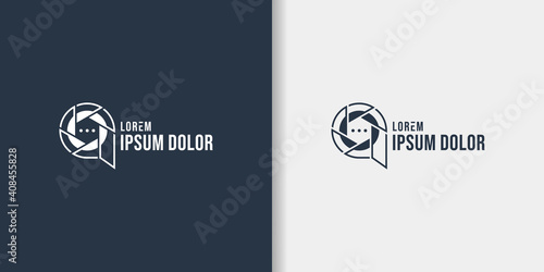 creative photography chat logo vector design