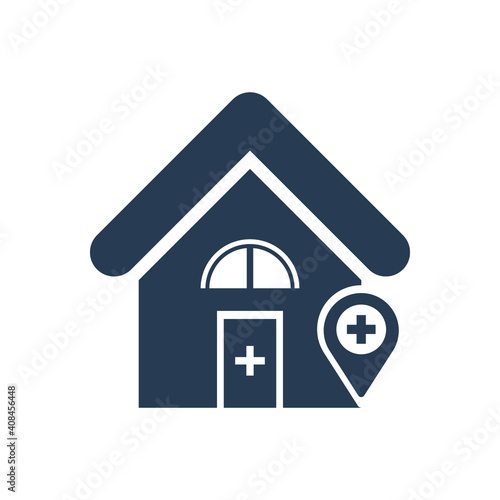 Medical Icon. Hospital, Clinic location search, home health care Icon.