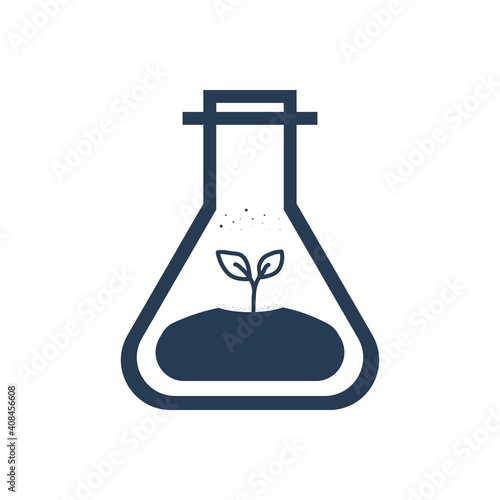 Laboratory experiment icon. chemistry, biological, ecological test tube analyze.