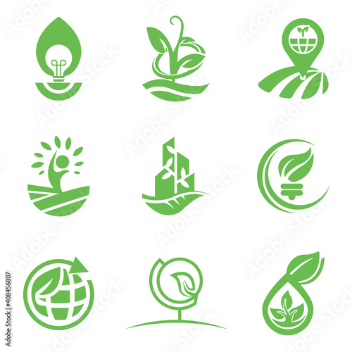 Eco Logo Design Template For Business And Company