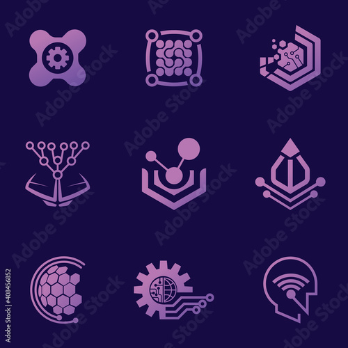 Technology Logo Design Template For Business And Company