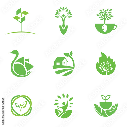 Eco Logo Design Template For Business And Company