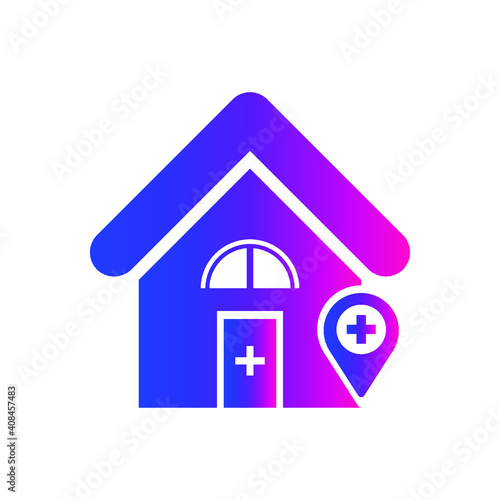 Medical Icon. Hospital, Clinic location search, home health care Icon.