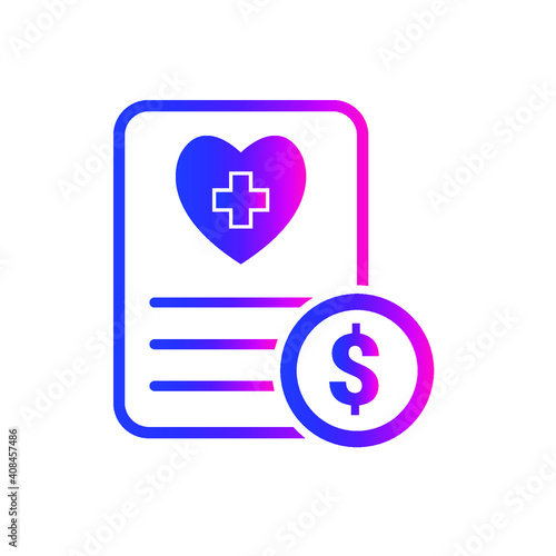 Medical bill icon. doctor prescription, doctors note, medical balance icon.