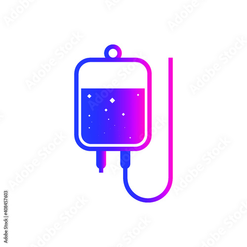 Infuse icon in trendy flat style, blood bag icon, iv bag,intravenous bag 
