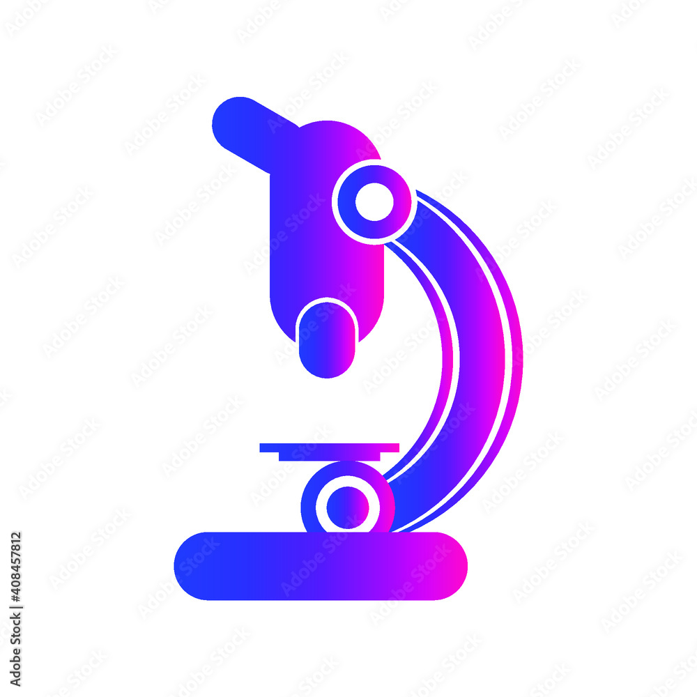 Microscope Icon for chemistry, biology, scientist, lab testing. Microscope Icon for chemistry, biology, scientist, lab testing.