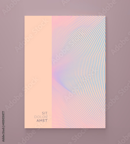 Cover design template. Abstract digital wave with dynamic particles. Sound wave. Big data visualization. 3d vector illustration for business, science or technology.