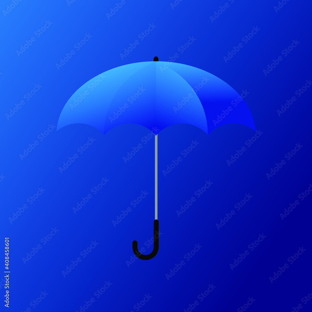 Blue umbrella on blue highlight background