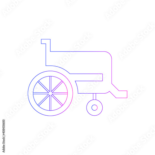 Wheelchair icon. Disabled, paralyzed, handicapped chair