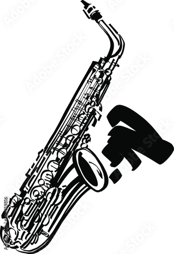 saxophone isolated on white