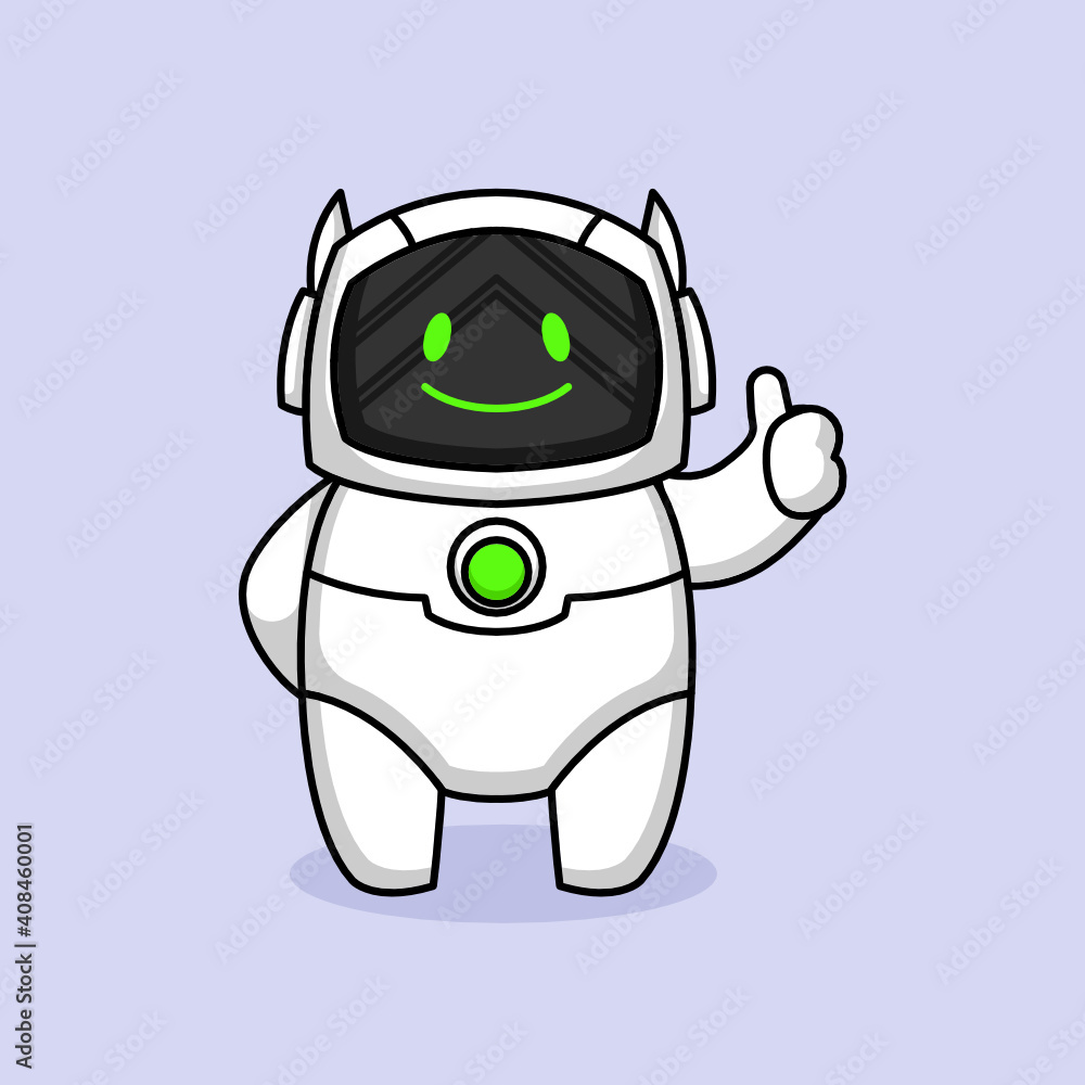 Obraz premium Cute robot mascot design logo