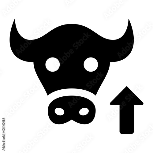 bull market glyph icon vector