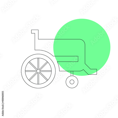 Wheelchair icon. Disabled, paralyzed, handicapped chair