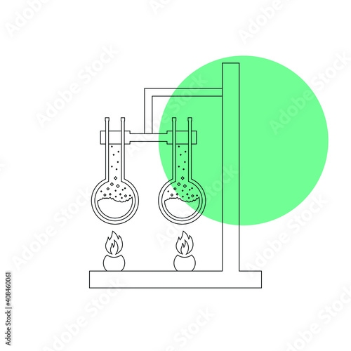 Laboratory experiment icon. chemistry, biological, ecological test tube analyze.