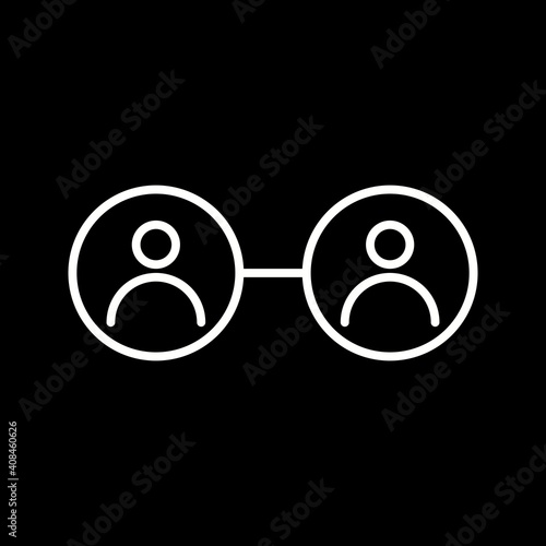 Unique Social Circle Line Vector Icon