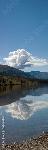 Alaskan lake with reflection