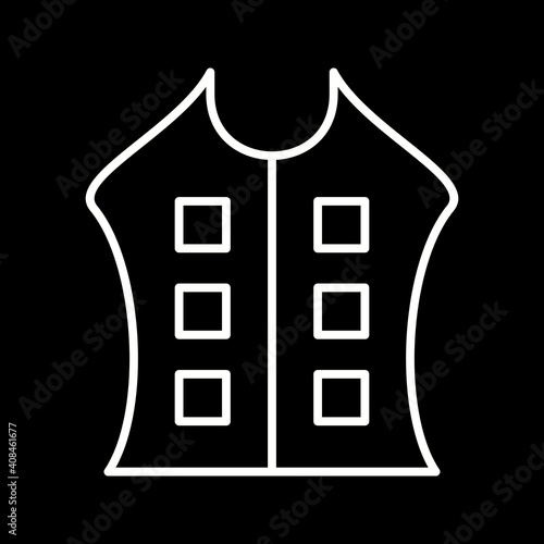 Bullet proof vest line vector icon