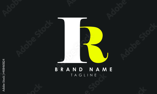 Alphabet letters Initials Monogram logo IR, RI, I and R, Alphabet Letters IR minimalist logo design in a simple yet elegant font, Unique modern creative minimal circular shaped fashion brands